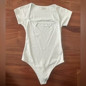 babaton white body suit